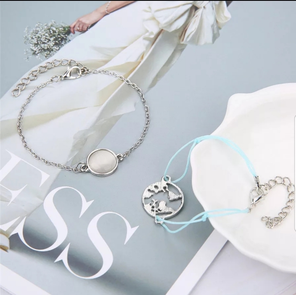 5pc Vintage Lustrous Charm Bracelet Set Gift Ideas - Picture 2 of 8